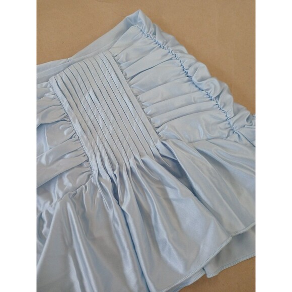 I.AM.GIA Circe Micro Mini Skirt XXS Ice Blue Ruched Low Rise Soft Girl Coquette - Picture 2 of 7
